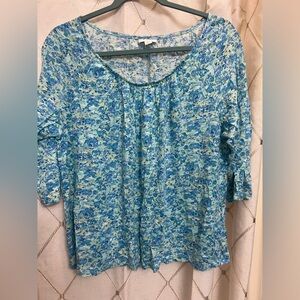 J. Jill blue floral top - petite Large